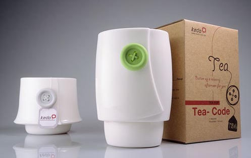 紐扣茶杯免受茶包棉線困擾