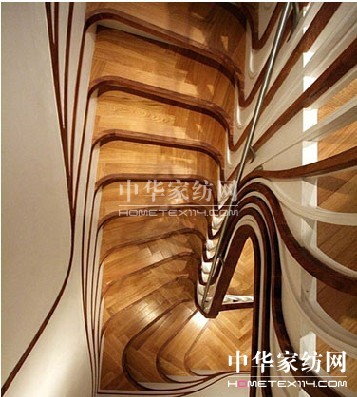 創(chuàng)意家居讓人產(chǎn)生錯(cuò)覺的木頭樓梯設(shè)計(jì)