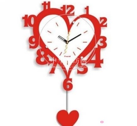 甜蜜飾品上墻時尚可愛的婚慶掛鐘