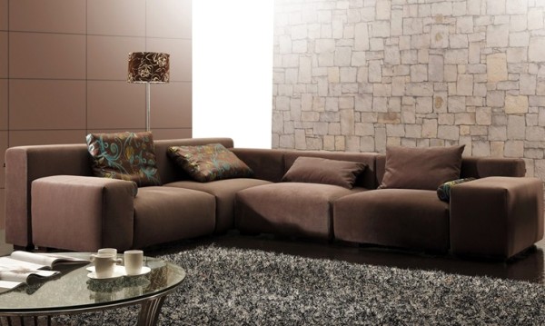 雅致清新客廳布藝沙發(fā)色彩凸顯時(shí)尚