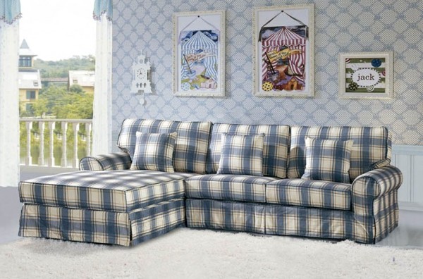 雅致清新客廳布藝沙發(fā)色彩凸顯時(shí)尚