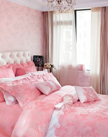 時髦裸粉家紡營造甜蜜可愛臥室