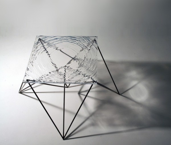 泛著水波的桌子